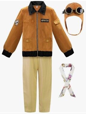 ReliBeauty Earhart Historical Costume Kids Aviator Costume NWOT Size: 150 ~ 10